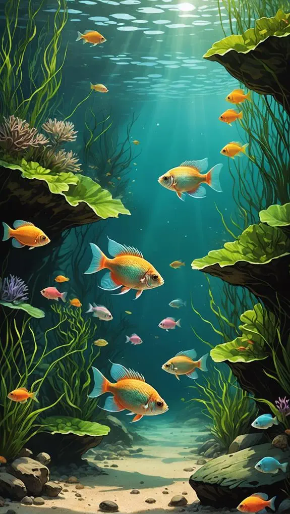 gouramis with bottom feeders